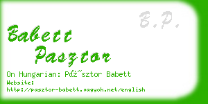 babett pasztor business card